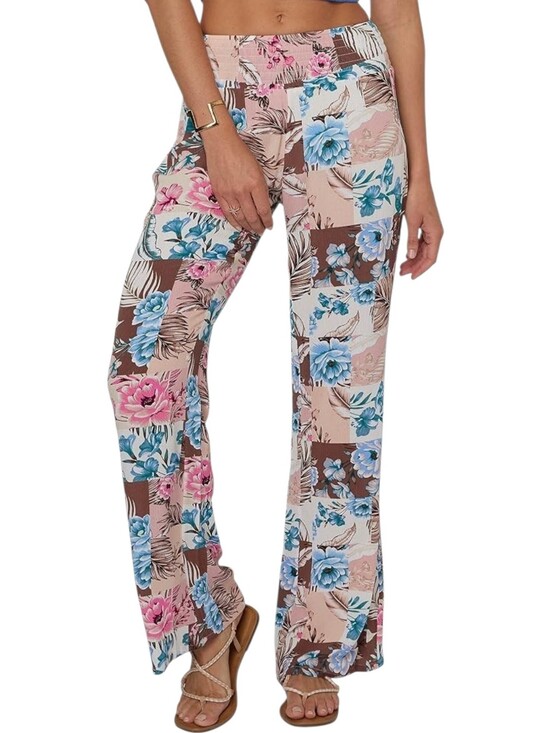 O'Neill Pants - O'Neill Johnny Patchwork Floral Beach Flowy Pull-On Pants Size Large